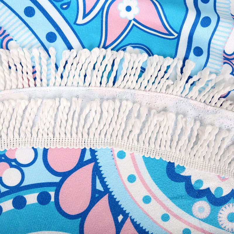 Violet Mist Microfiber Beach Towels Oversized Round Hawaiian Beach Blanket Sand Free Quick Dry Hippie Boho Circle Bath Towel Absorbent Tropical Meditation Rug Yoga Mat Throw Fringe Tapestry 60" TF - Image 5